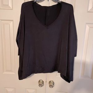 Black 3/4 inch sleeves soft v-neck have 2 of them